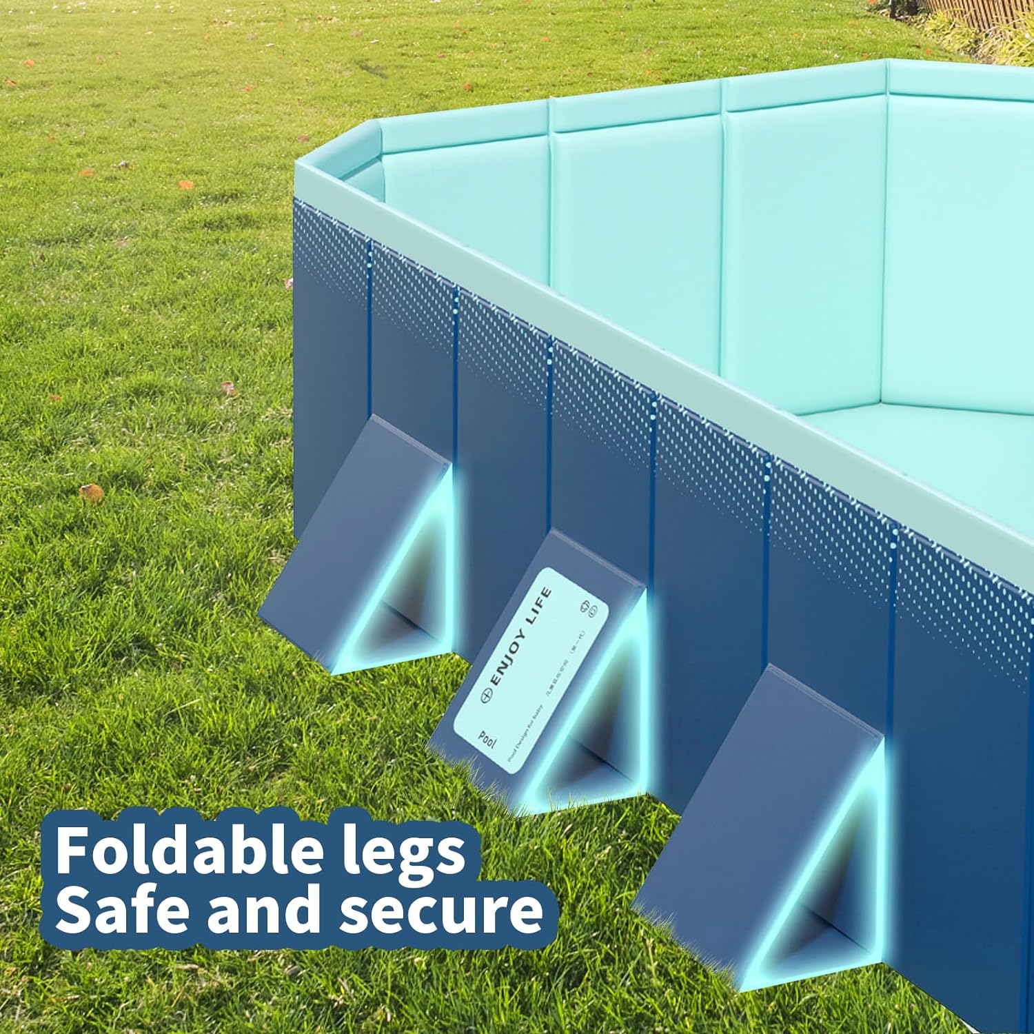 Foldable Non-Inflatable Kids' and Adults' Outdoor Swimming Pool - Hard Plastic Shell, Kid Pool for Backyard Dog Pools (158