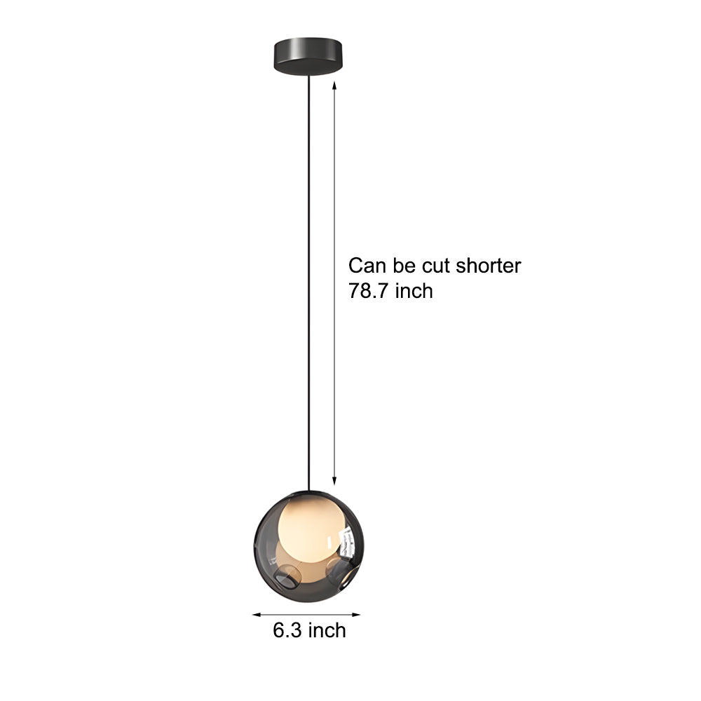 WOW 6.3-inch Glass Bubble 1-Light Pendant Light