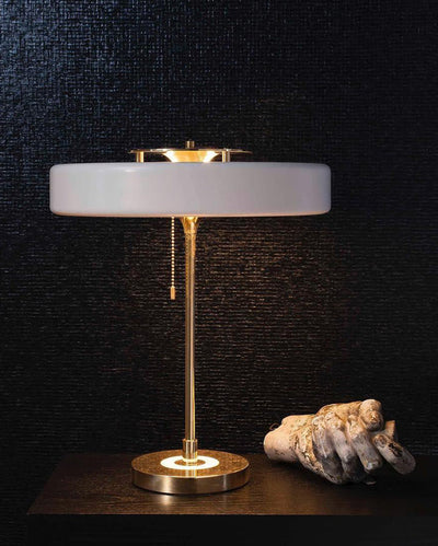 WOW Mid-Century Round Table Lamp with Pull Chain-wow8009