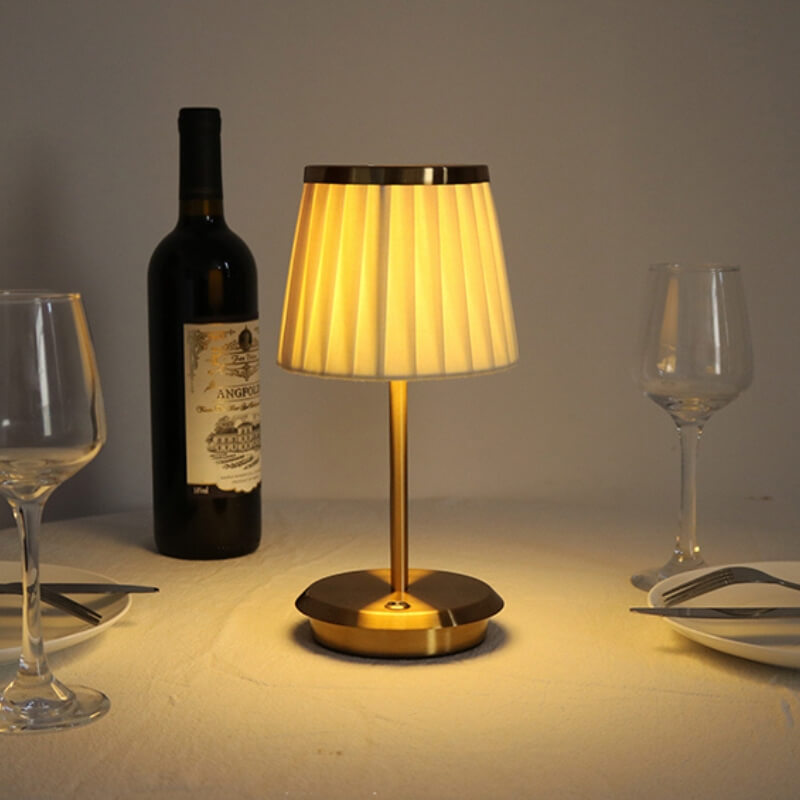 LED Metal Fabric Cordless Table Lamp