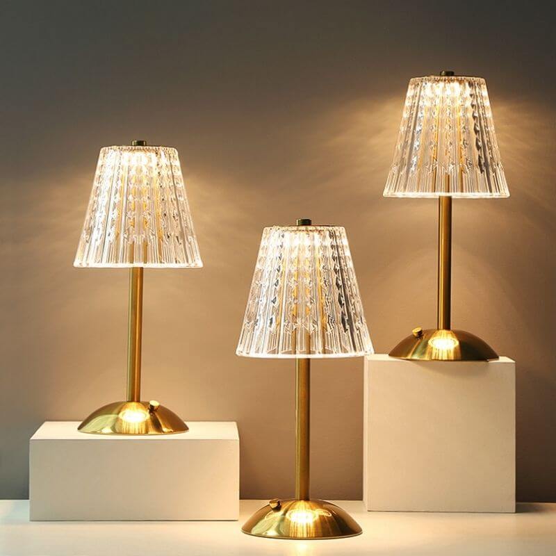 Crystal Metal Cordless Table Lamp