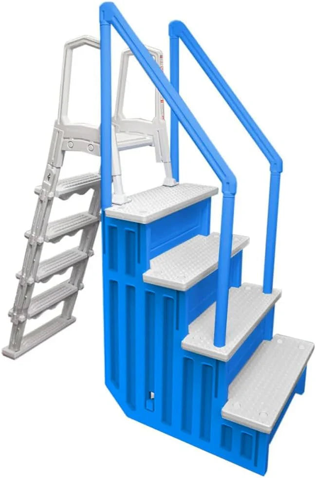 Select Anti-Slip in-Pool Steps | Gray | for Above Ground Swimming Pools | Can Mount to Decks 48