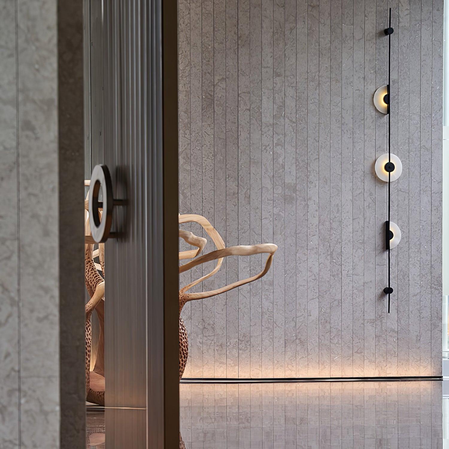 WOW Alabaster Vertical Plug-in Wall Sconce
