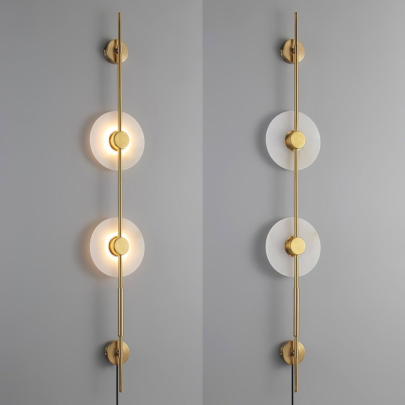 WOW Alabaster Vertical Plug-in Wall Sconce