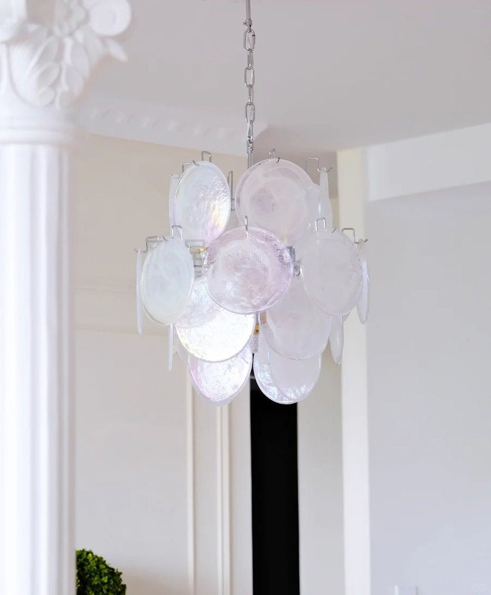 WOW Aqua White Glass Murano Gorgeous Chandelier-WOW5234