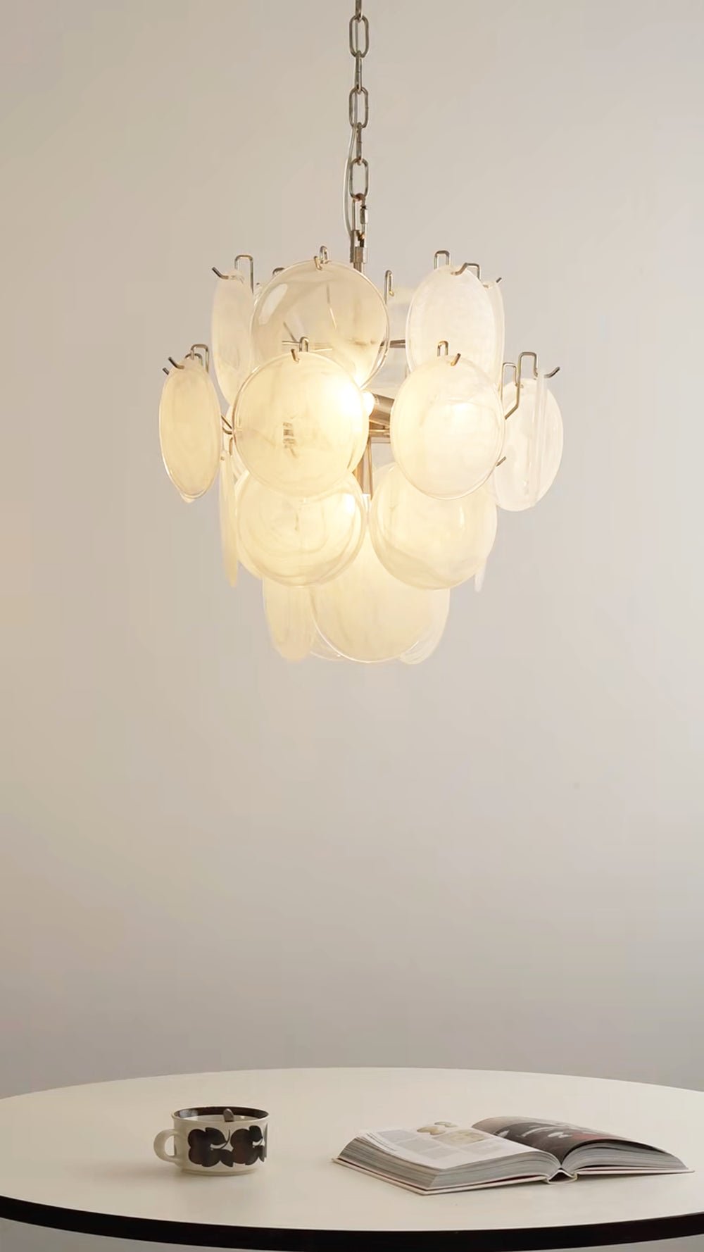 WOW Aqua White Glass Murano Gorgeous Chandelier-WOW5234