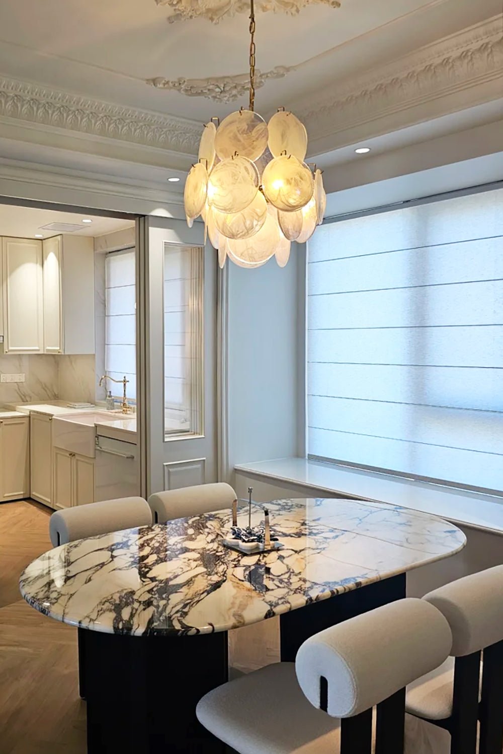 WOW Aqua White Glass Murano Gorgeous Chandelier-WOW5234