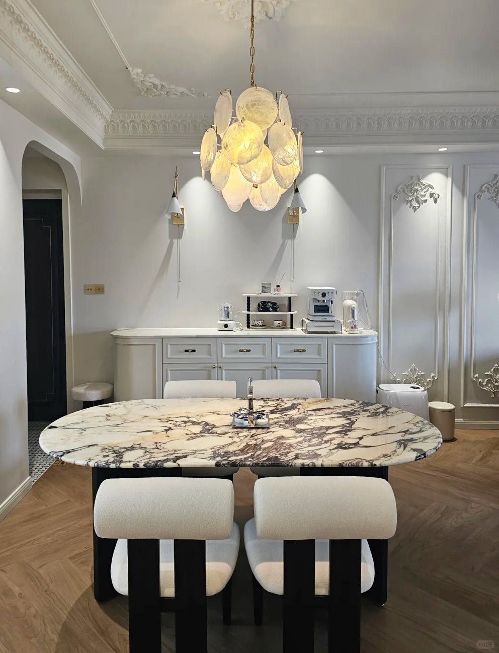 WOW Aqua White Glass Murano Gorgeous Chandelier-WOW5234