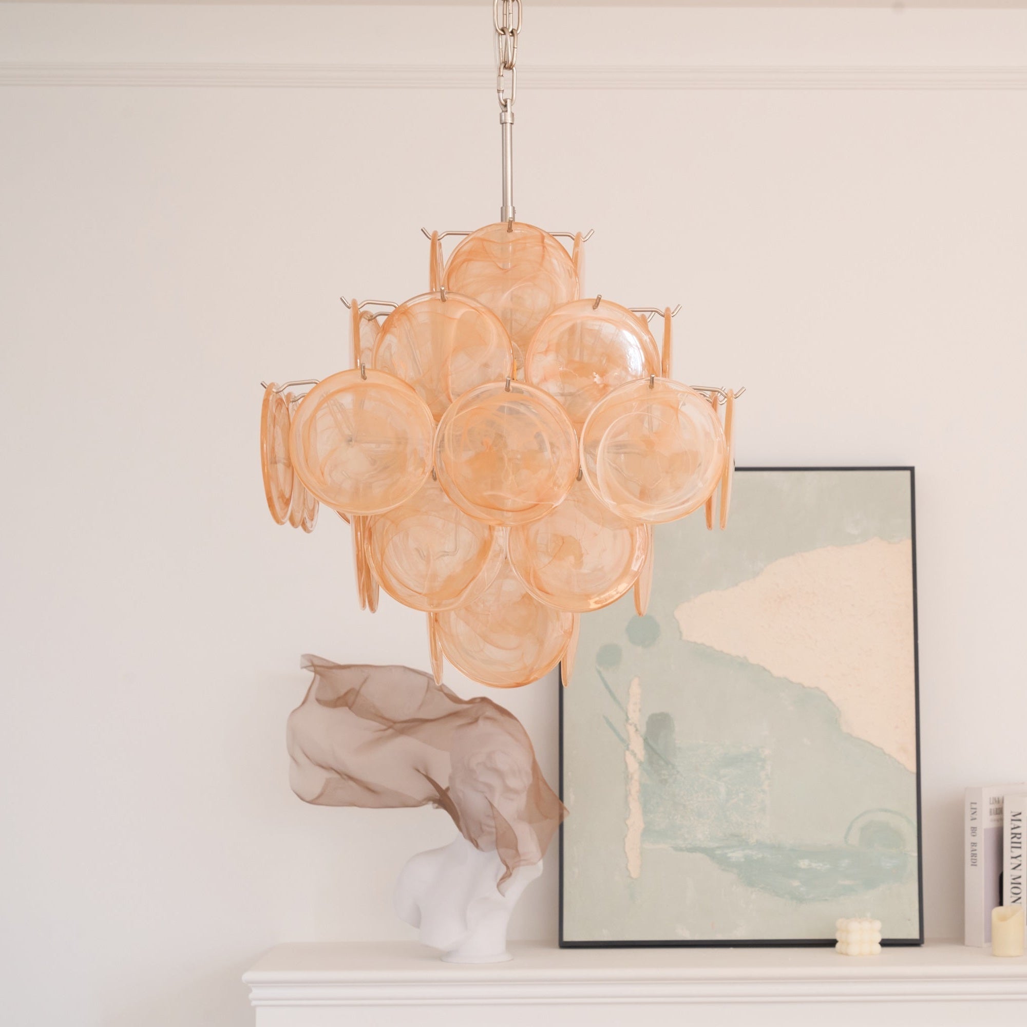 WOW Aurelia Apricot Murano Glass Gorgeous Chandelier-WOW5231