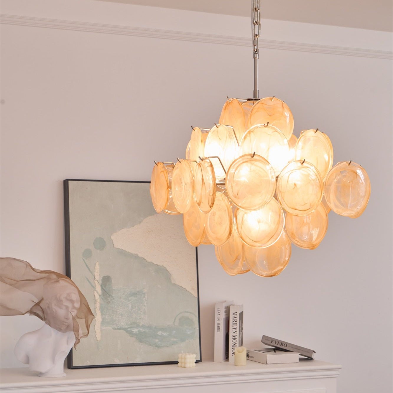 WOW Aurelia Apricot Murano Glass Gorgeous Chandelier-WOW5231