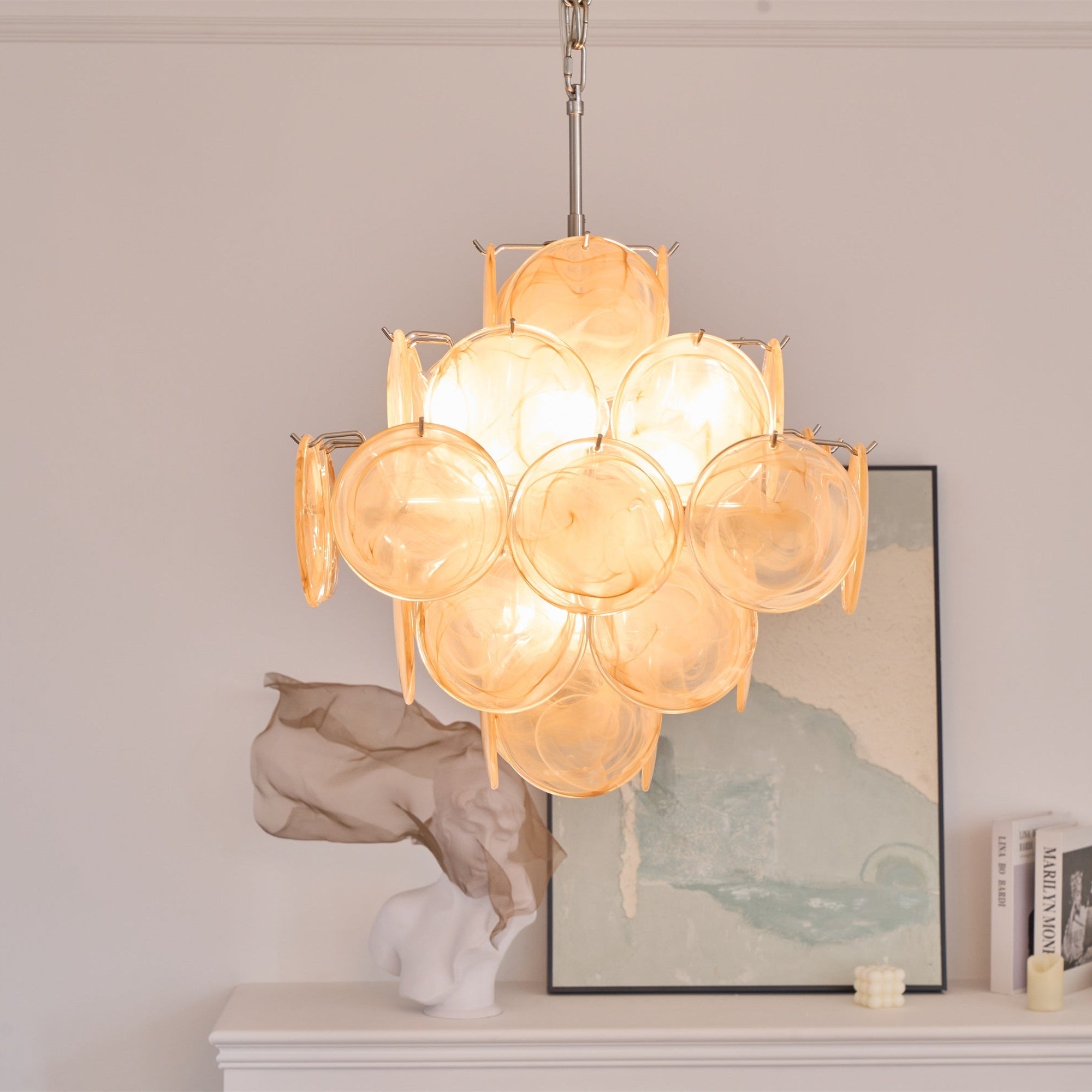 WOW Aurelia Apricot Murano Glass Gorgeous Chandelier-WOW5231