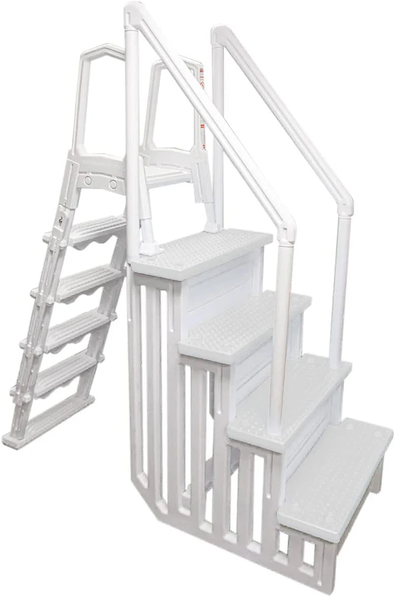 Select Anti-Slip in-Pool Steps | Gray | for Above Ground Swimming Pools | Can Mount to Decks 48