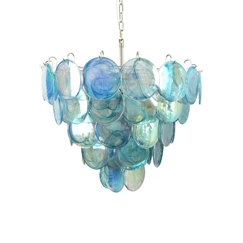 WOW Blue Murano Disc Gorgeous Chandelier-WOW5237