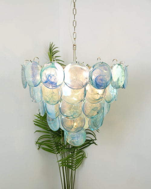 WOW Blue Murano Disc Gorgeous Chandelier-WOW5237