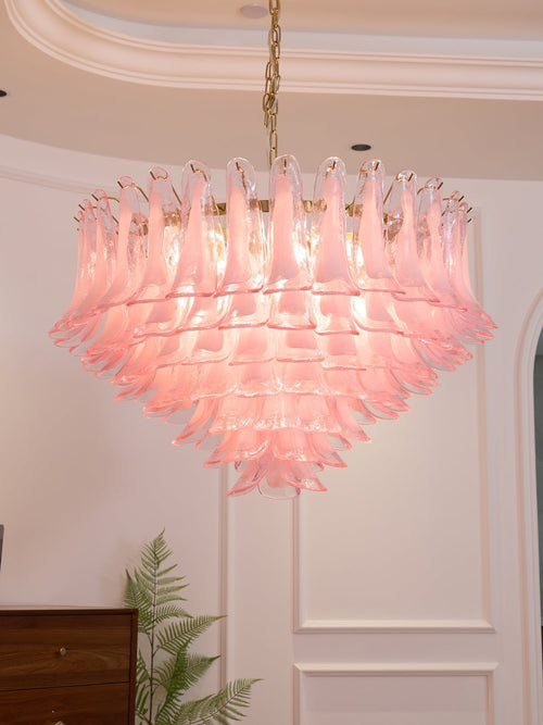 WOW Blush Pink Glass Murano Gorgeous Chandelier-WOW5255