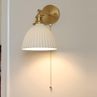 WOW Brass Pleated Ceramic Wall Lamp