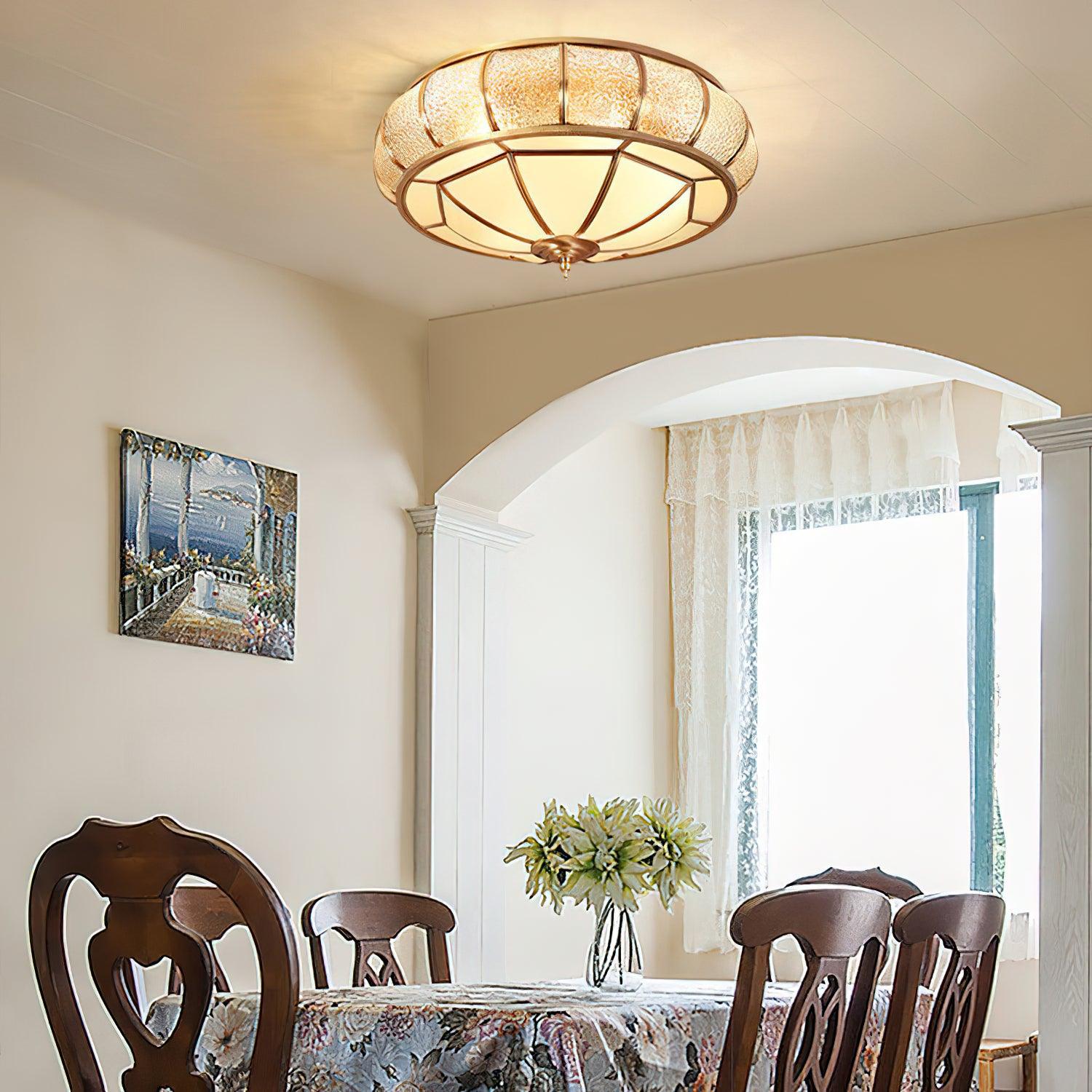 WOW Colonial Glass Drum Ceiling Light