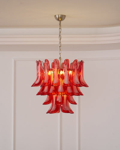 Crimson Glass Murano Petals Gorgeous Chandelier-WOW5253