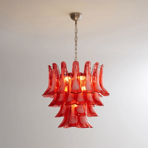 Crimson Glass Murano Petals Gorgeous Chandelier-WOW5253