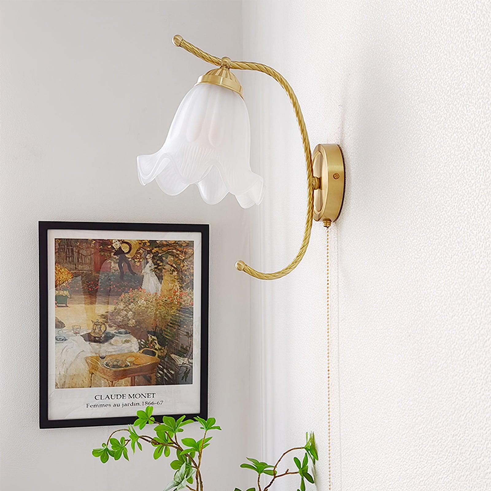 WOW Curved Gooseneck Brass Glass Sconce