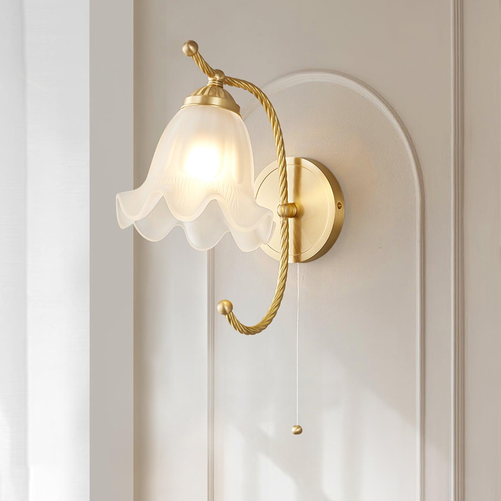 WOW Curved Gooseneck Brass Glass Sconce