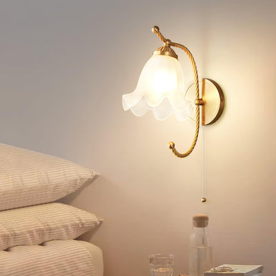 WOW Curved Gooseneck Brass Glass Sconce