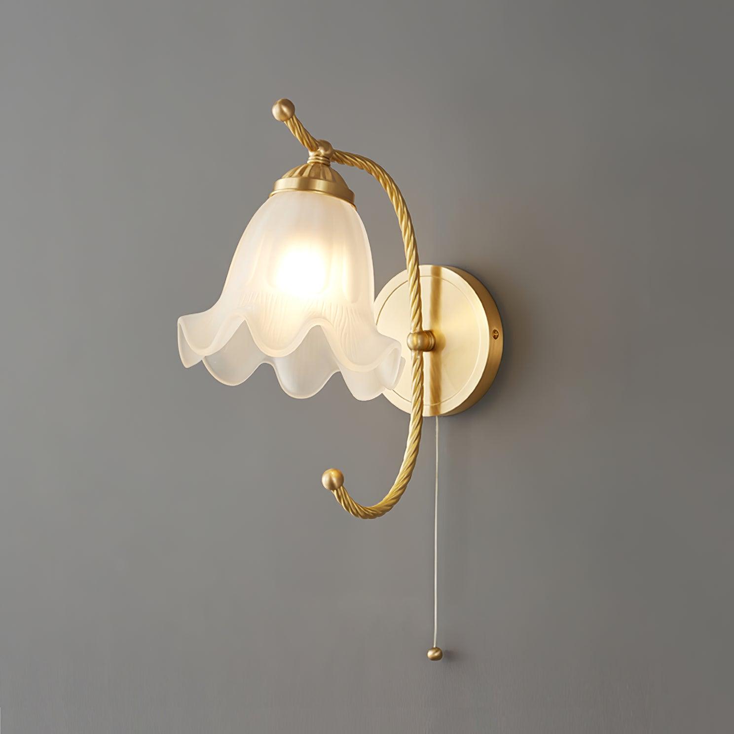 WOW Curved Gooseneck Brass Glass Sconce