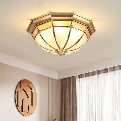WOW Dome Brass Flush Ceiling Lamp