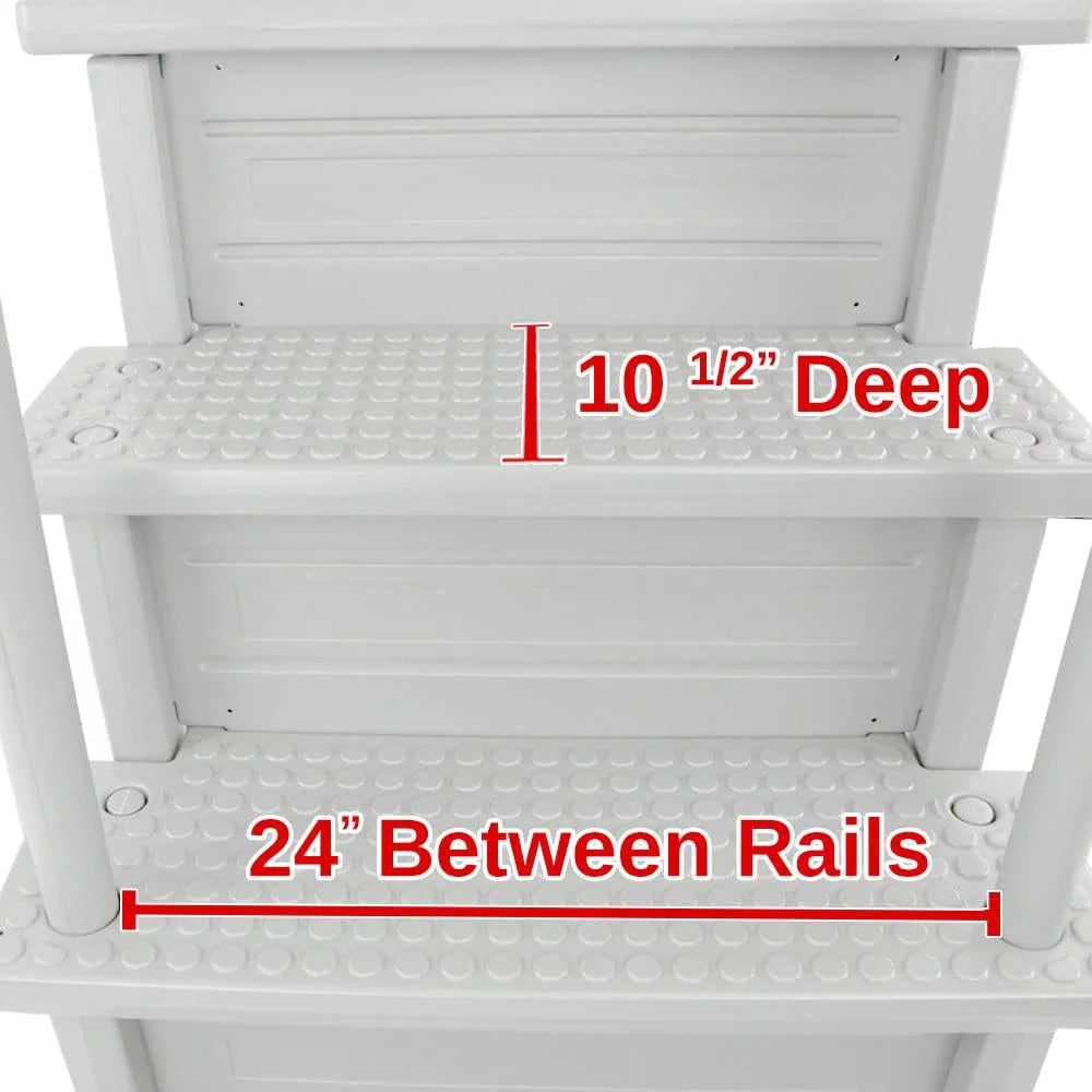 Select Anti-Slip in-Pool Steps | Gray | for Above Ground Swimming Pools | Can Mount to Decks 48