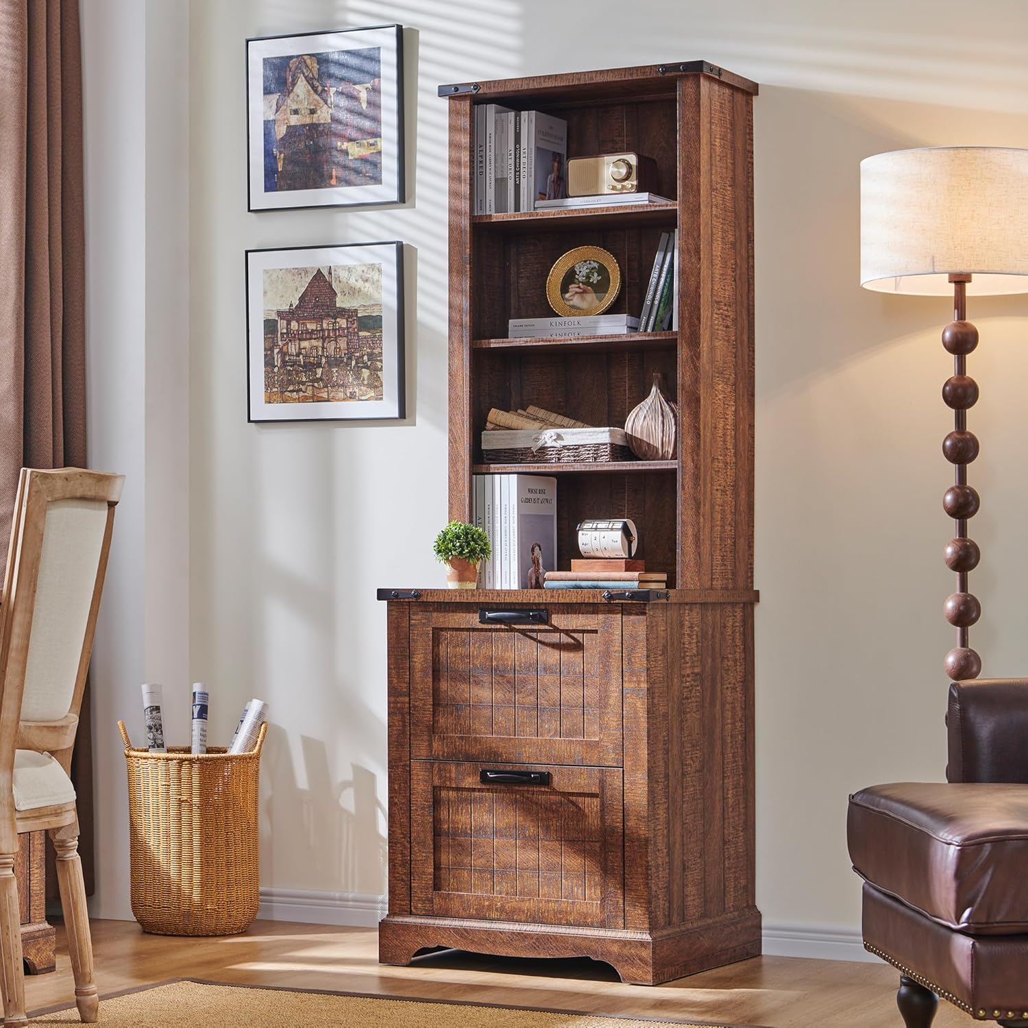 Bookcase with 2 File Drawers, 72