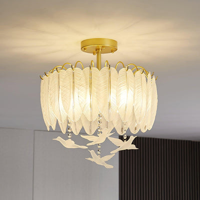 WOW Glass Feather Ceiling Light