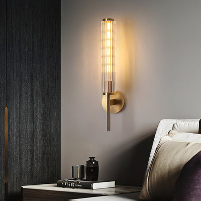 WOW Glass Linear Brass Wall Light