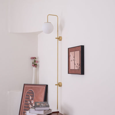 WOW Globe Brass Plug-in Wall Sconce
