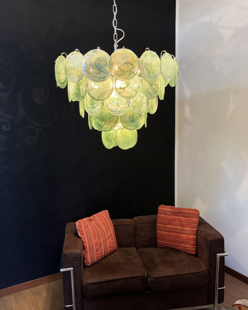 WOW Green Murano Disc Gorgeous Chandelier-WOW5258