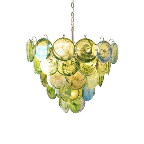 WOW Green Murano Disc Gorgeous Chandelier-WOW5258