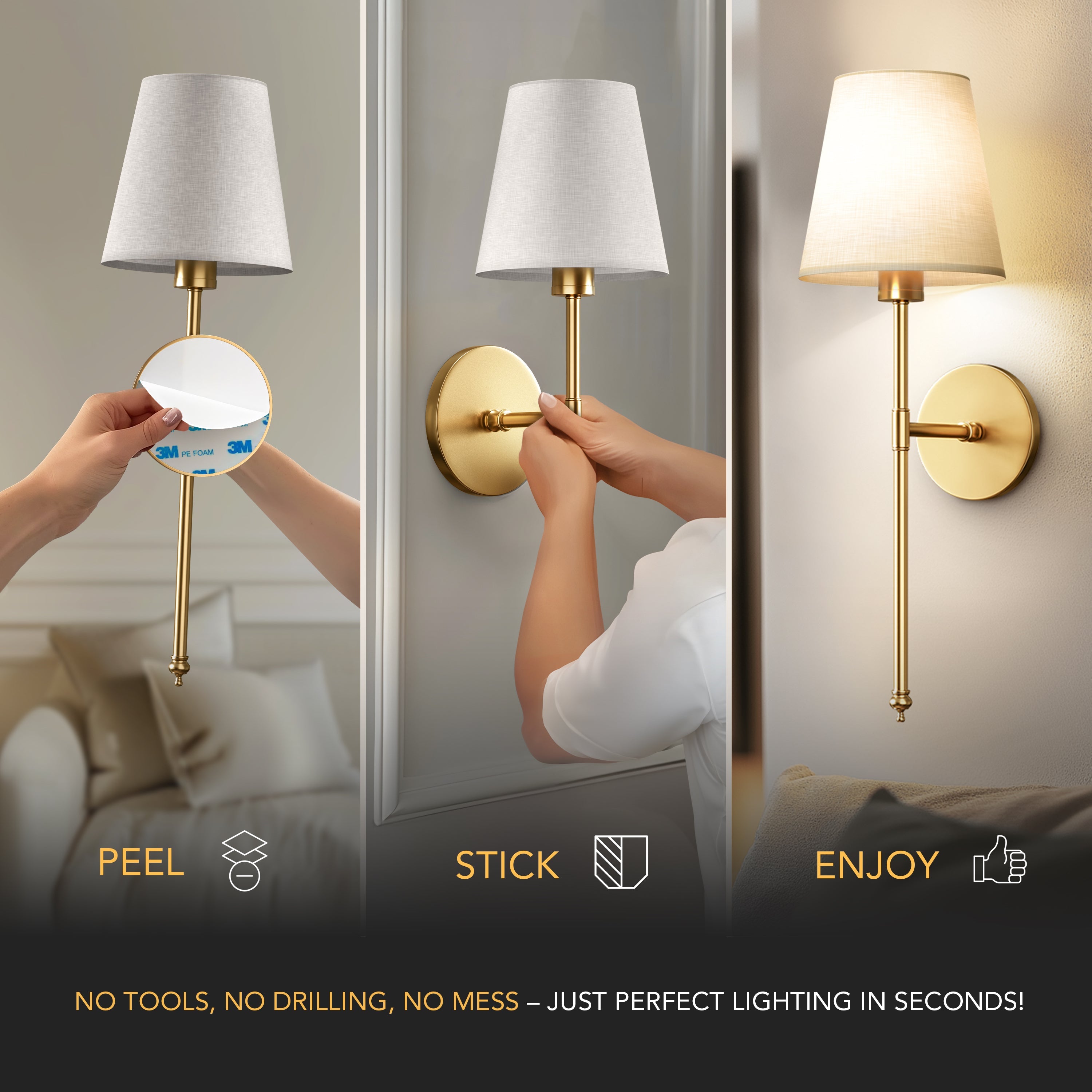 WIRELESS WALL SCONCES (SET OF 2 )