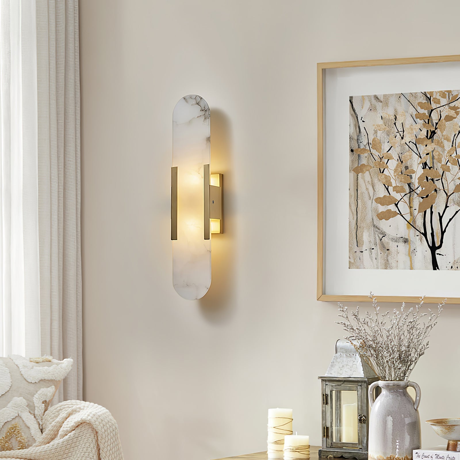 WOW Melange Elongated Alabaster Wall Lamp