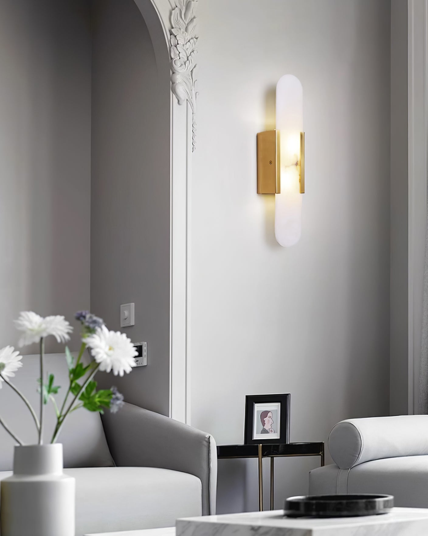 WOW Melange Elongated Alabaster Wall Lamp