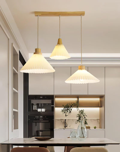 WOW Pleated Wooden Pendant Light