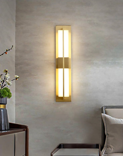 WOW Rectangular Alabaster Brass Wall Sconce