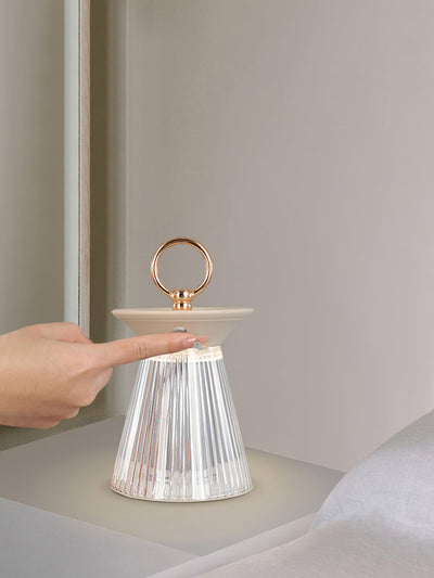 WOW Ribbed Acrylic Built-in Battery Table Lamp