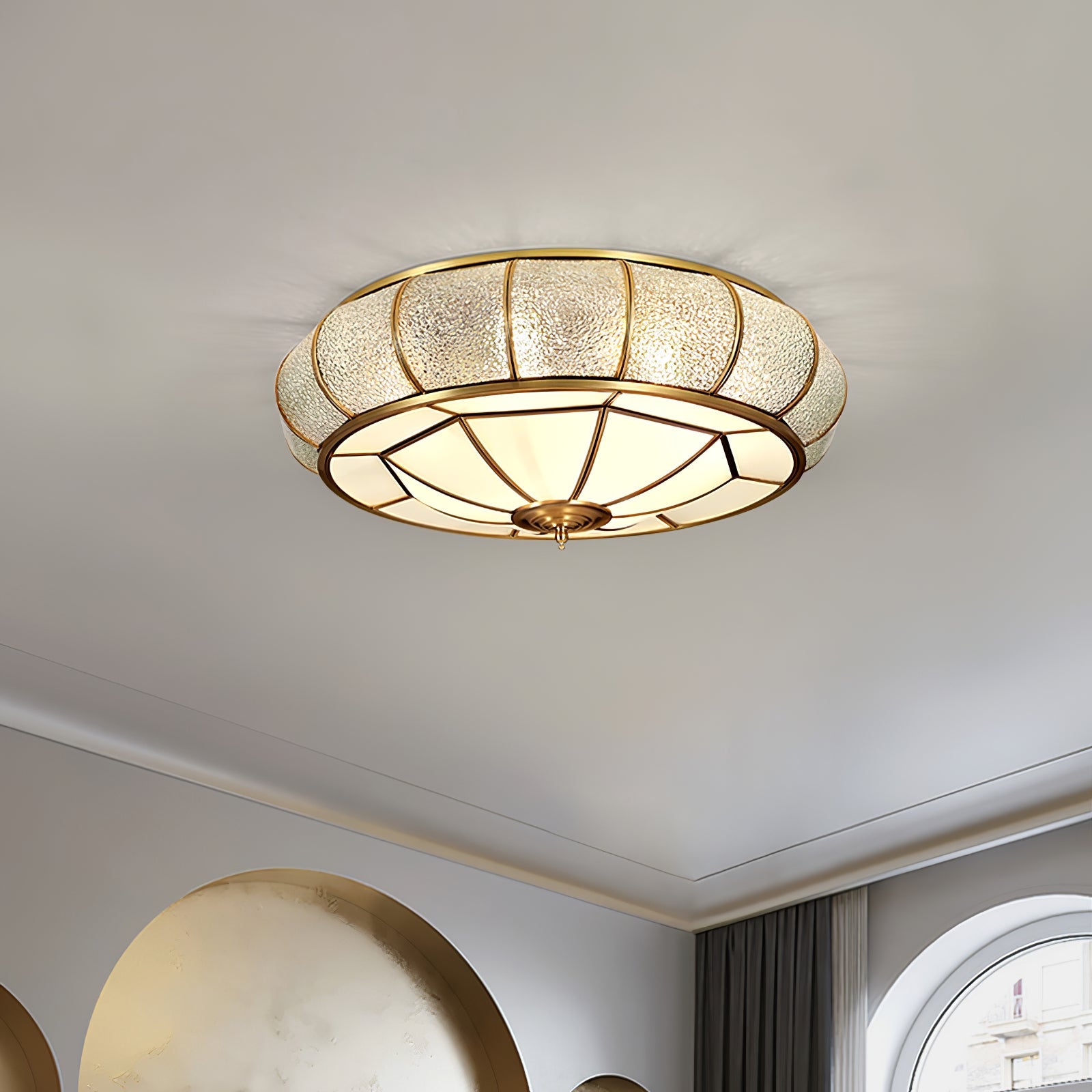 WOW Round Textured Glass Ceiling Light