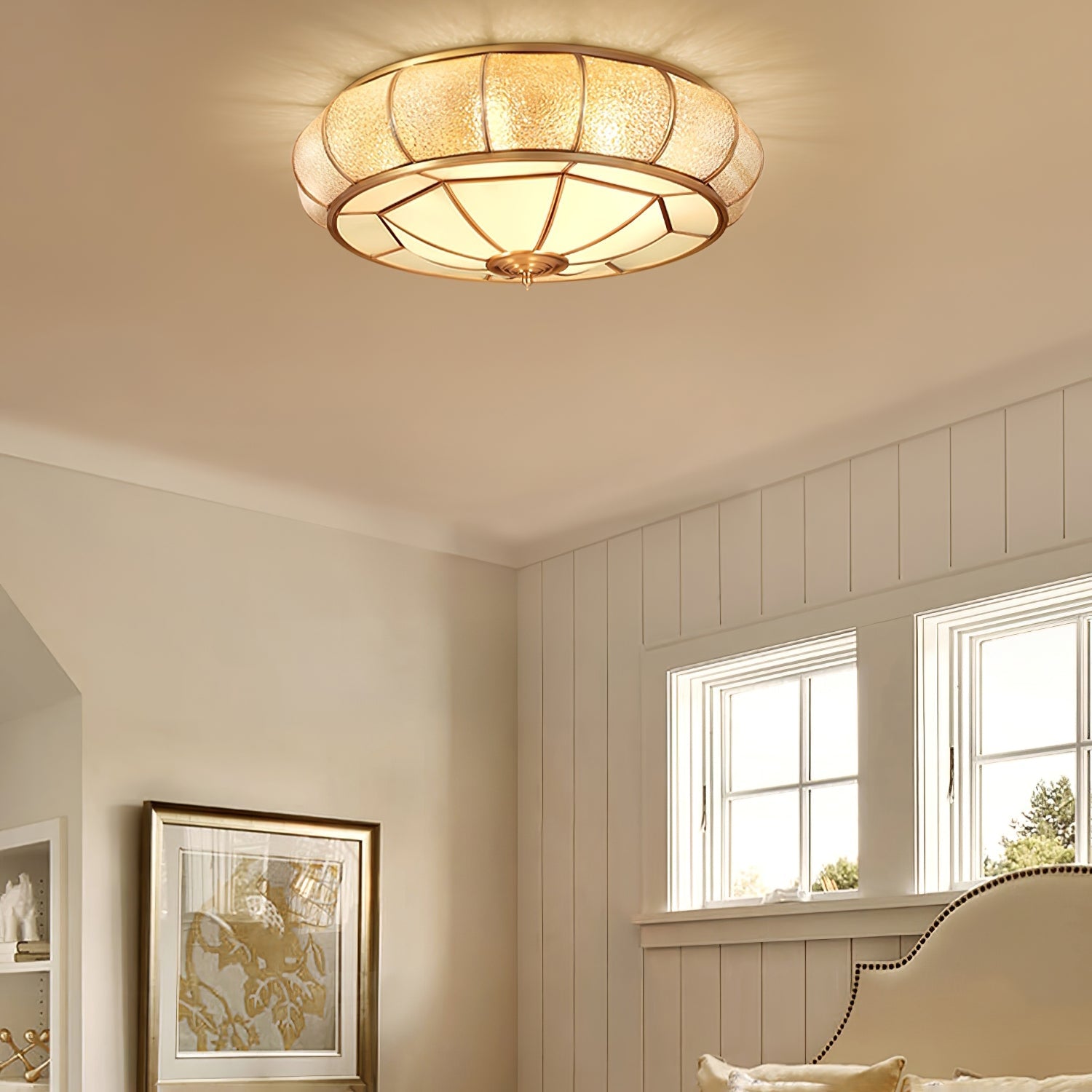 WOW Round Textured Glass Ceiling Light