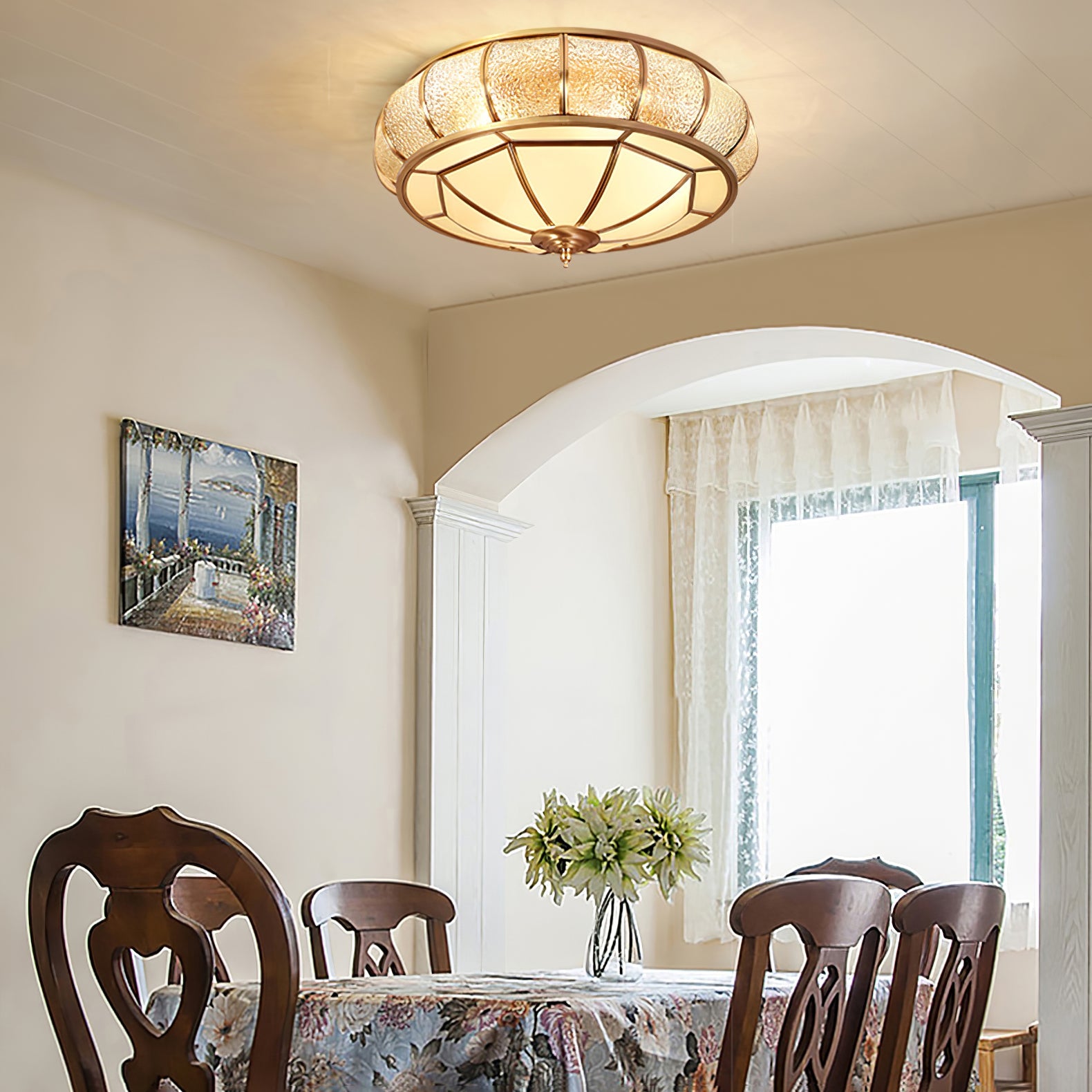 WOW Round Textured Glass Ceiling Light