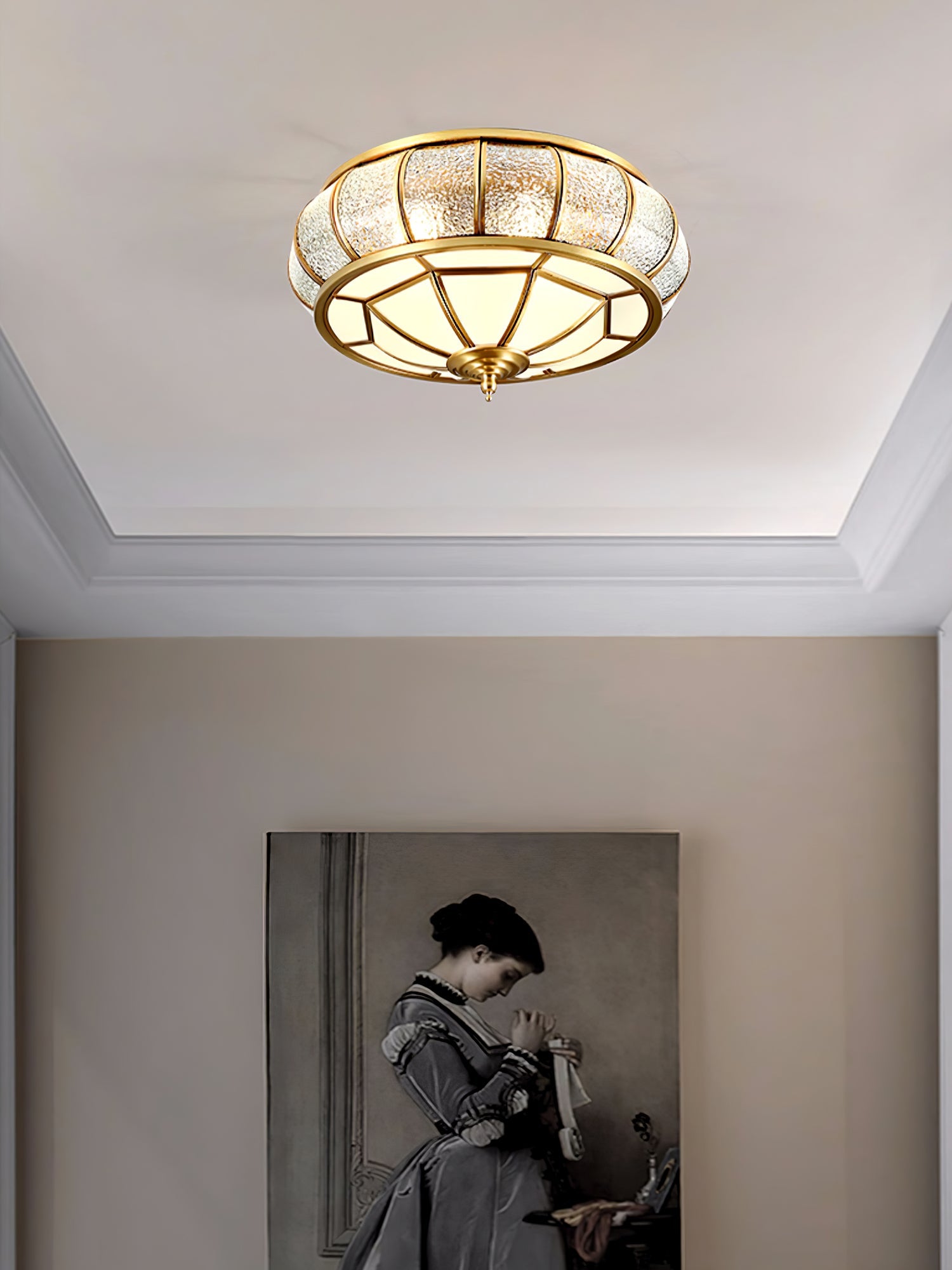 WOW Round Textured Glass Ceiling Light