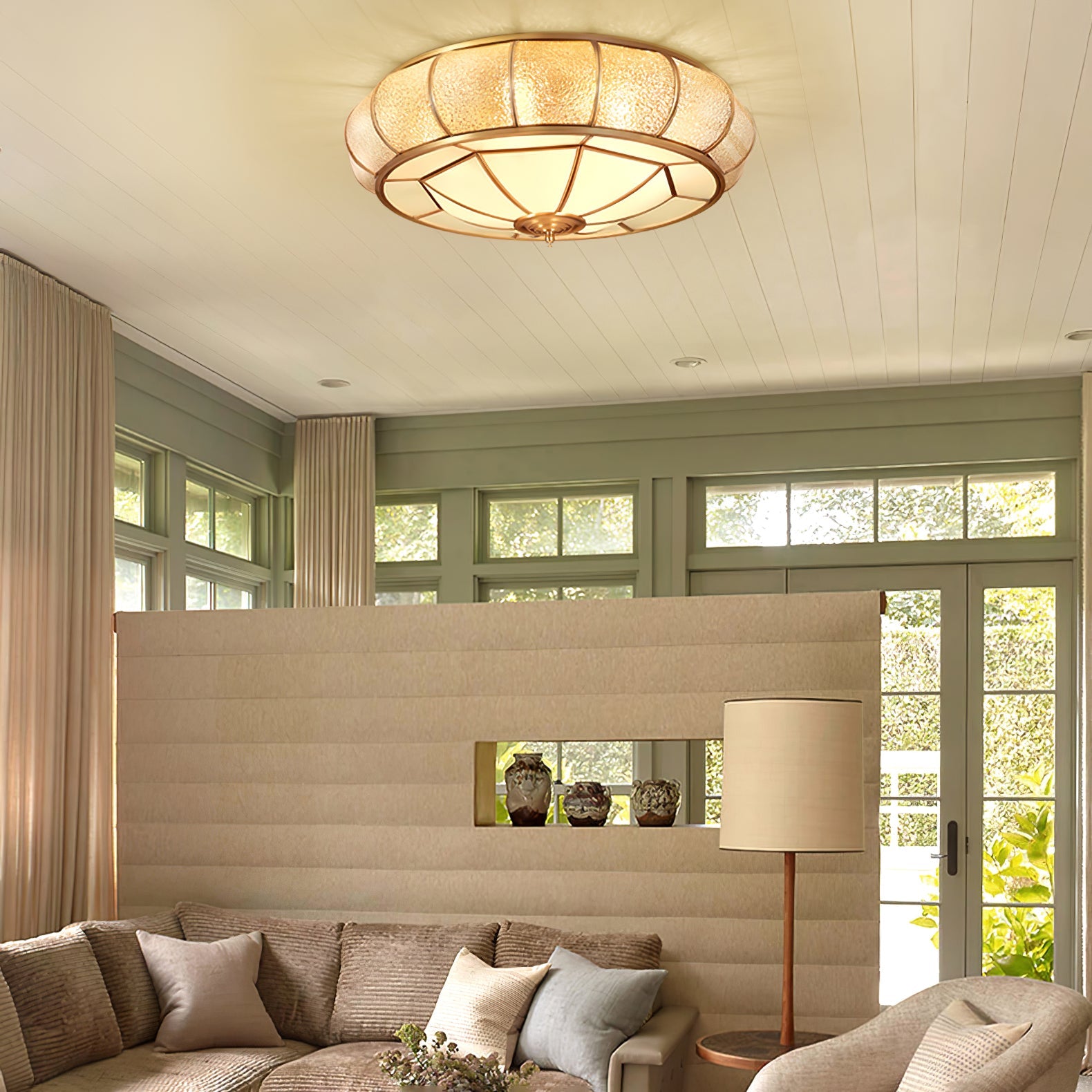 WOW Round Textured Glass Ceiling Light