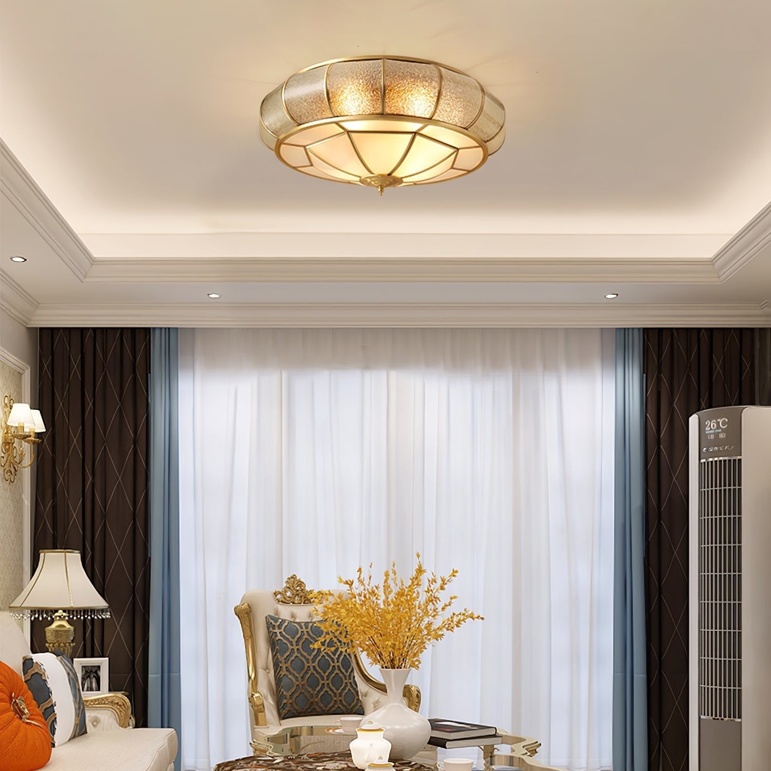 WOW Round Textured Glass Ceiling Light