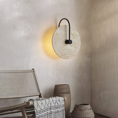 WOW Round Travertine Wall Lamp