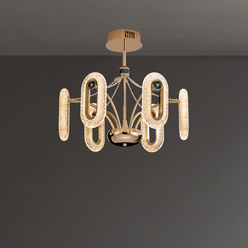WOW Rose Gold Long Oval Chandelier-wow2402