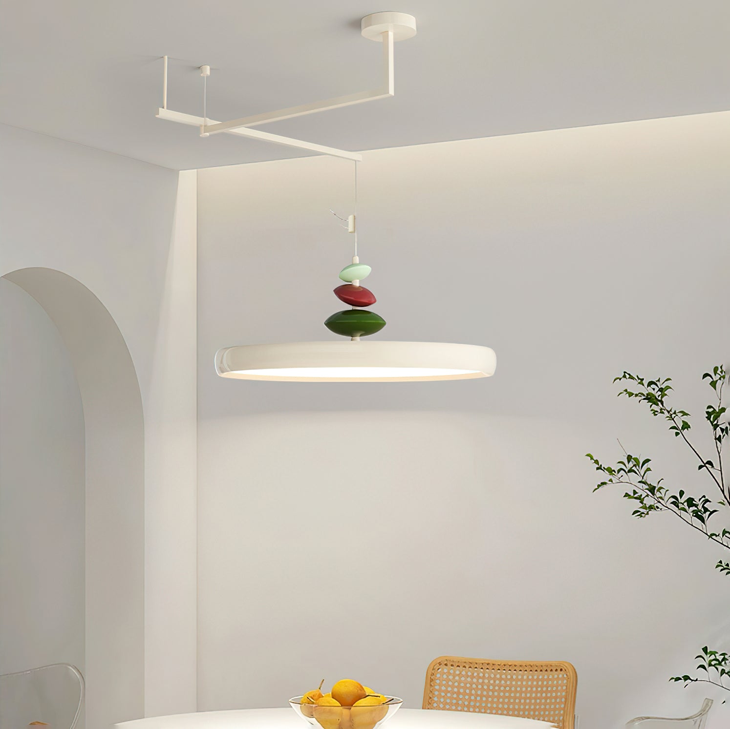 WOW Swing Arm Stone Pendant Light